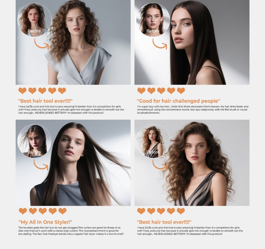 Hair Dryer Pink Gold - 6 in 1 Hair styler
